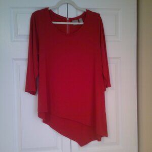 Chico’s  Red Asymmetrical Tunic Top